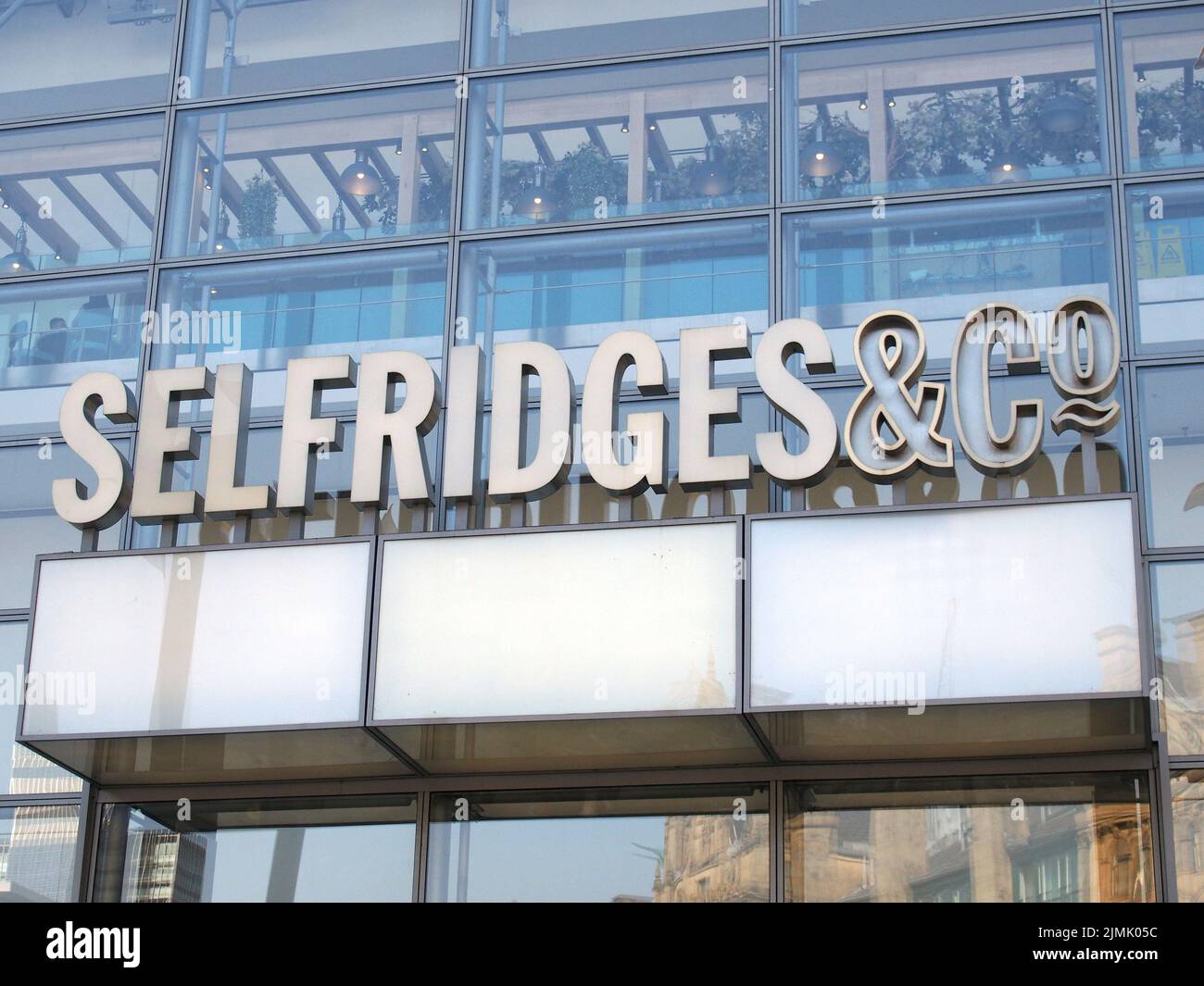 Sign above the selfridges department store in manchester city centre Stock Photo