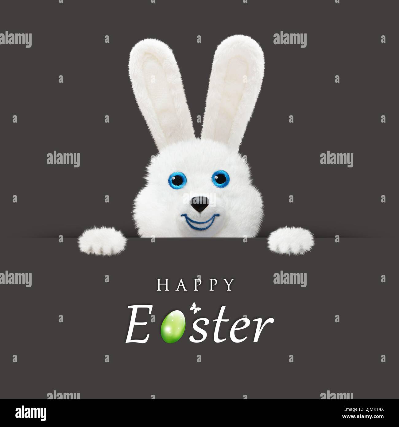 Beautiful Easter background with Easter rabbit. 3d illustration Stock Photo