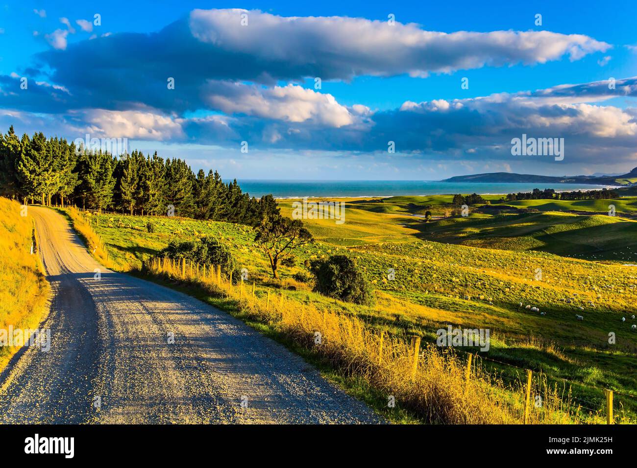 Dirt road among green fields Stock Photo - Alamy
