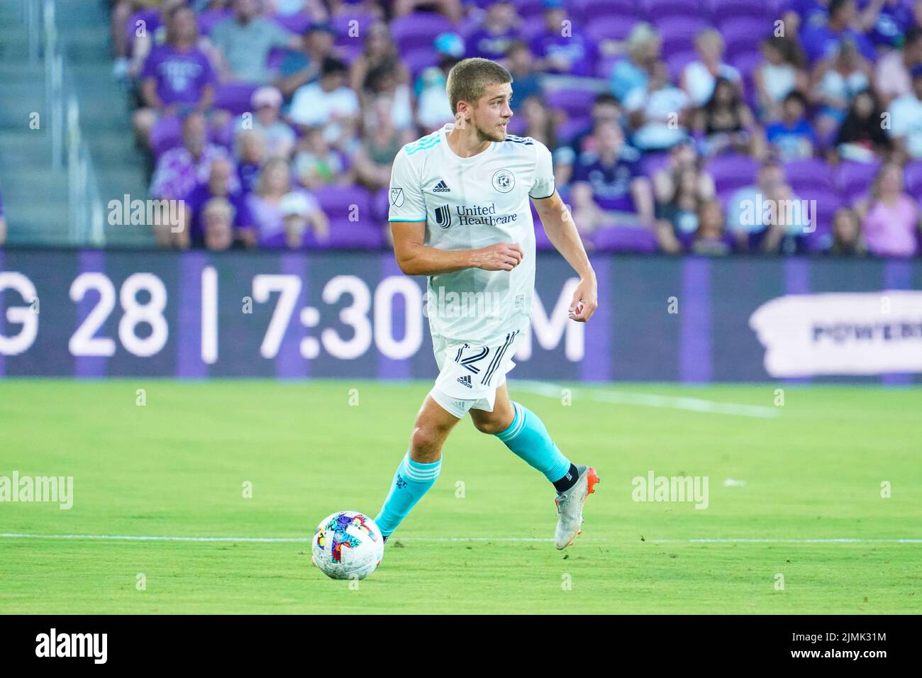 Orlando, Florida, USA, August 6, 2021, New England Revolution forward ...