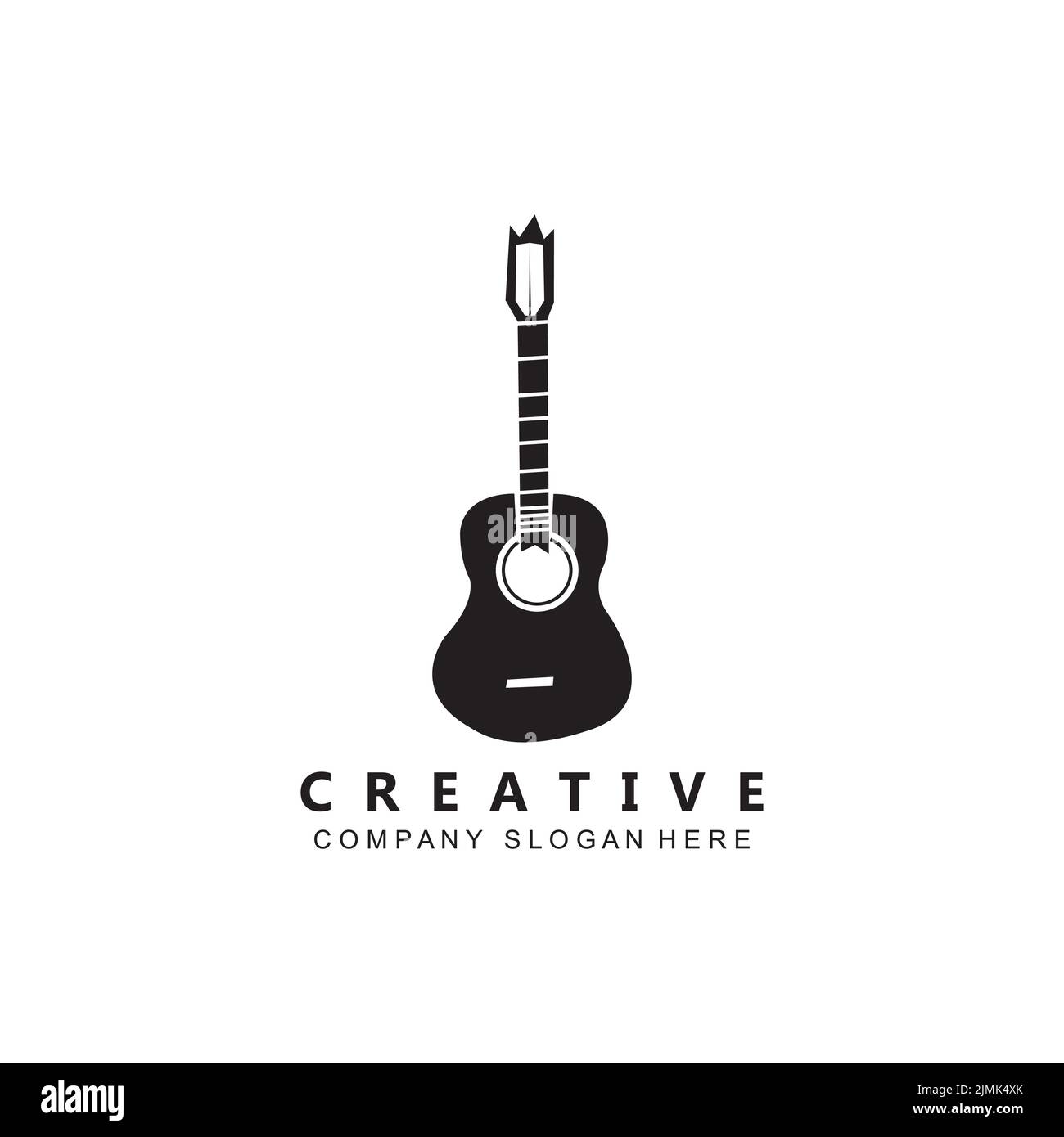 musician musical instrument guitar logo template vector icon Stock