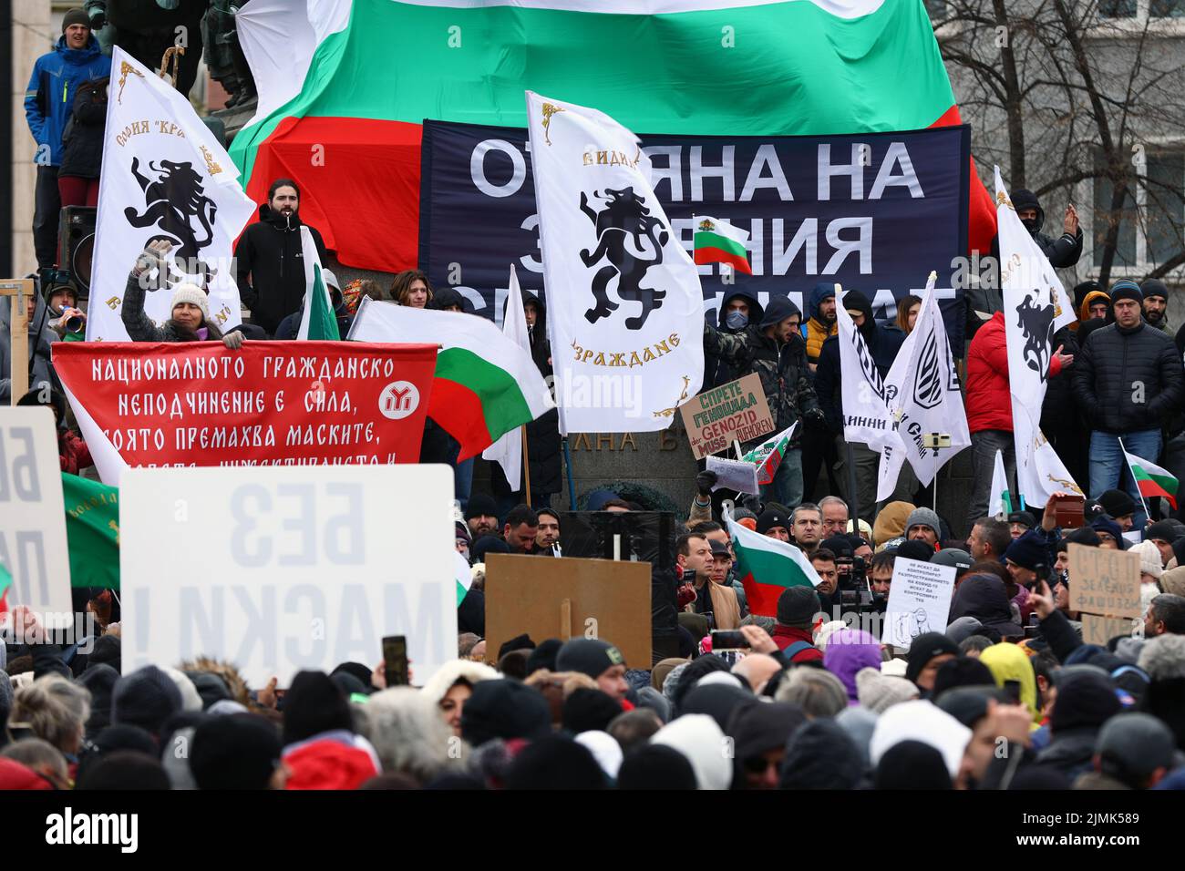 Protest against green certificate (EU Digital COVID Certificate) and