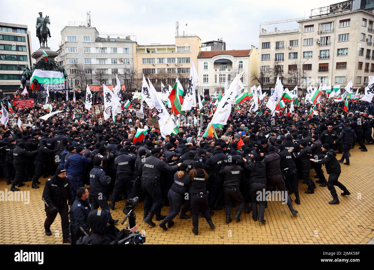 Protest against green certificate (EU Digital COVID Certificate) and