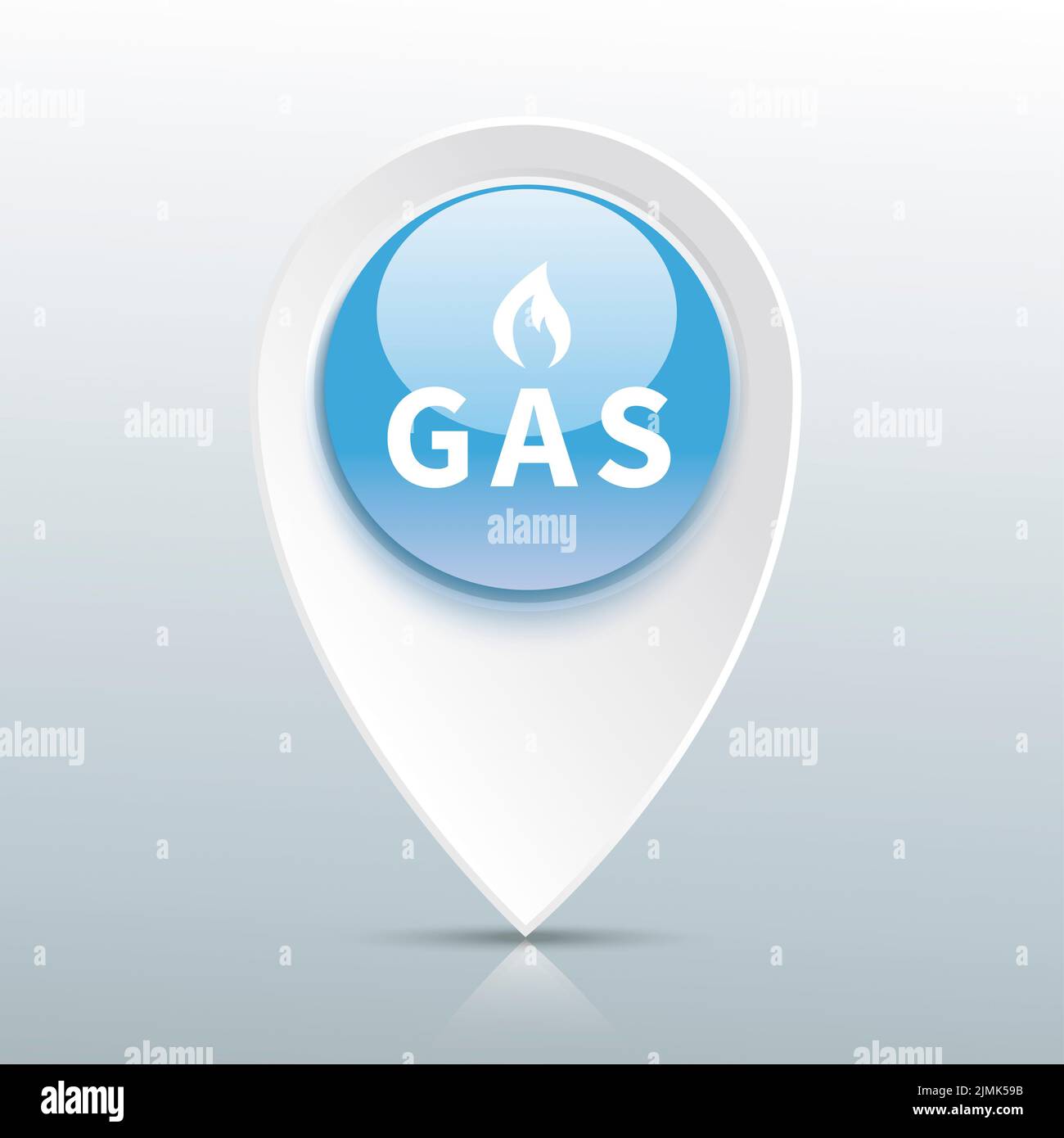 Gas Pump Pointer Blue Button Stock Photo