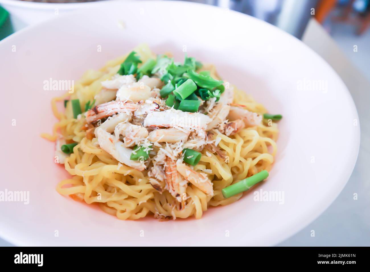 noodles, egg noodles or Chinese noodles or crab noodles or noodles