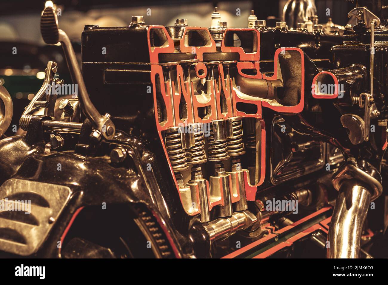 Close up of retro internal combustion engine Stock Photo