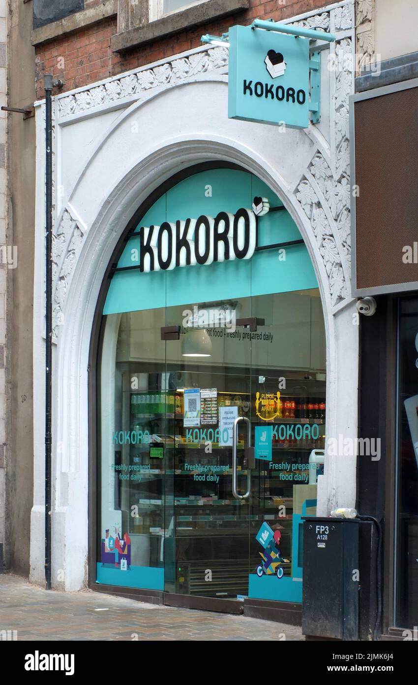 Kokoro asian food takeaway store with sign and logo in albion street in