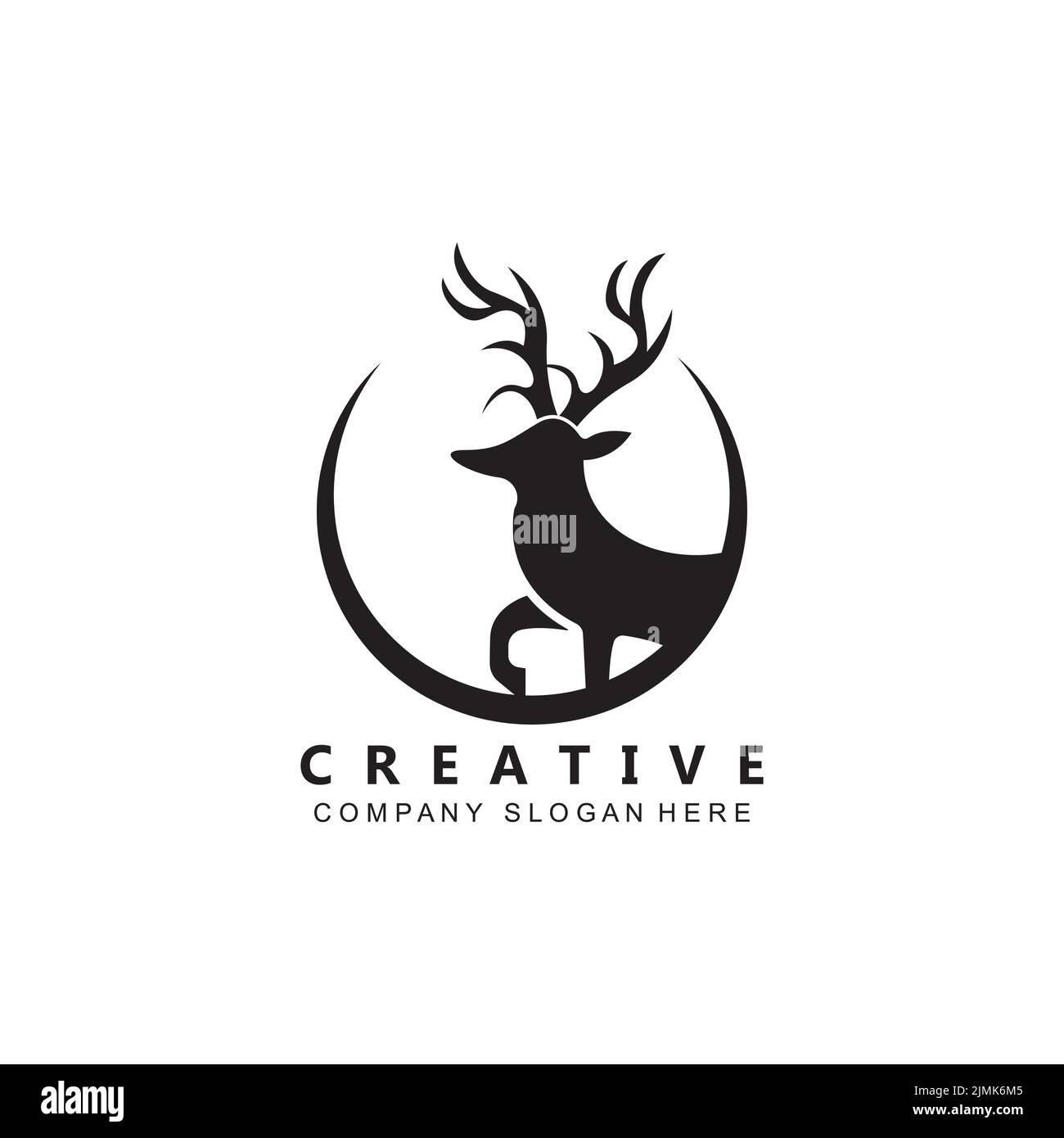 Deer Logo Template vector icon illustration design Stock Vector