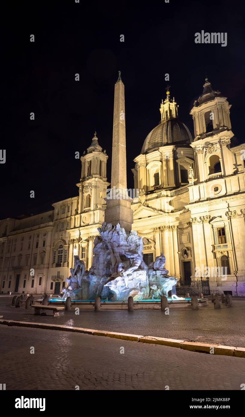 Piazza Navona (Navona's Square), in Rome, Italy, with the famous