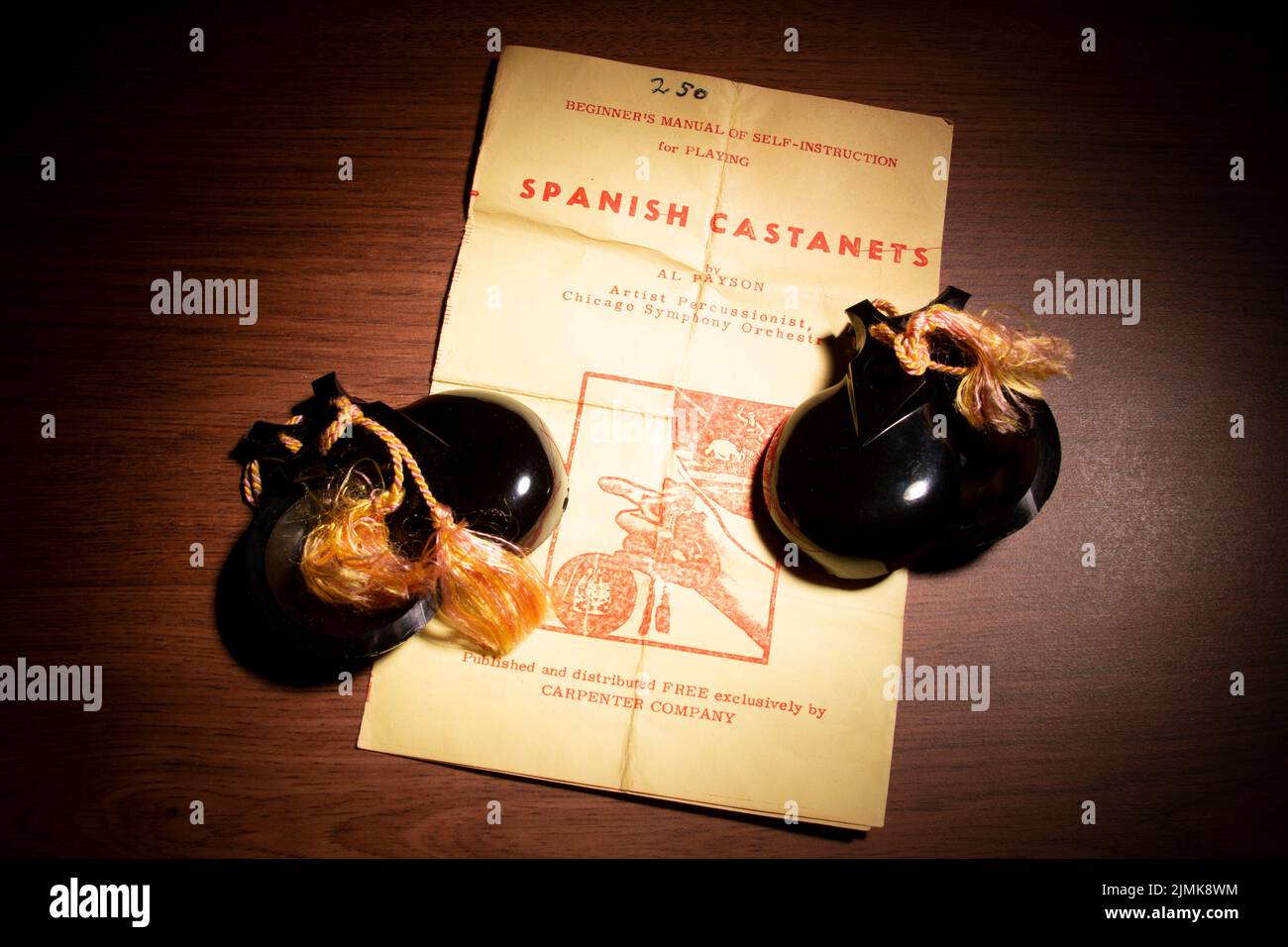 Spanish Castanets with Instruction Booklet Stock Photo