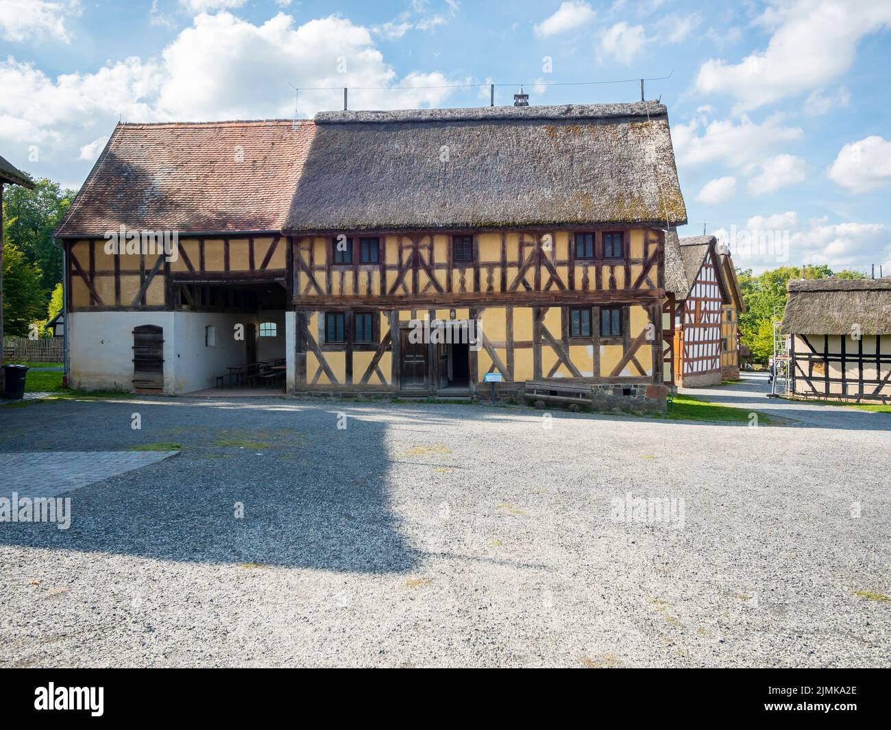 Historical half-timbered house in the open-air museum Hessenpark Stock Photo