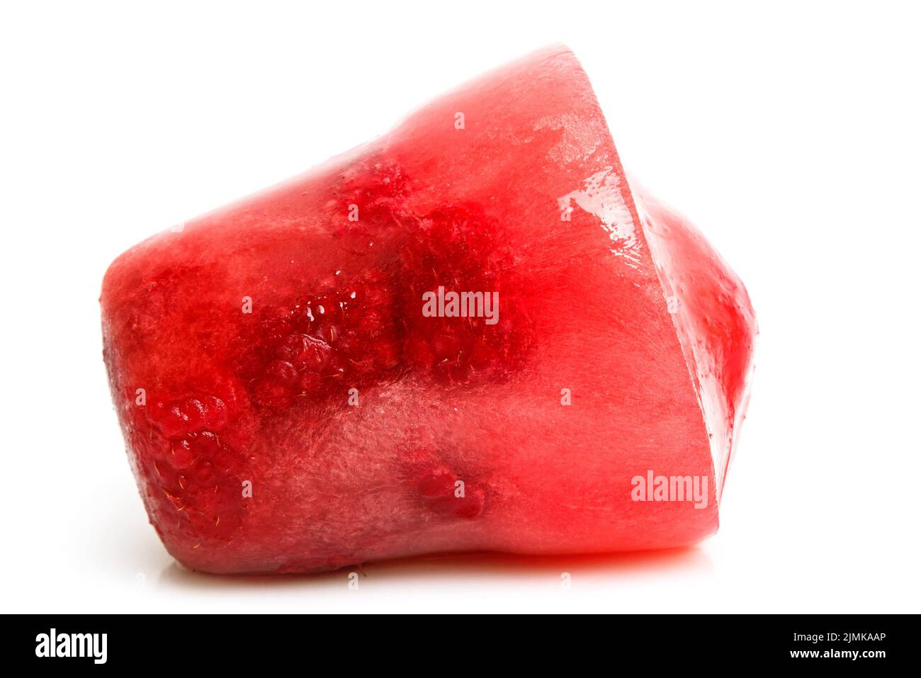Frozen juice with sweet berries on white background Stock Photo Alamy