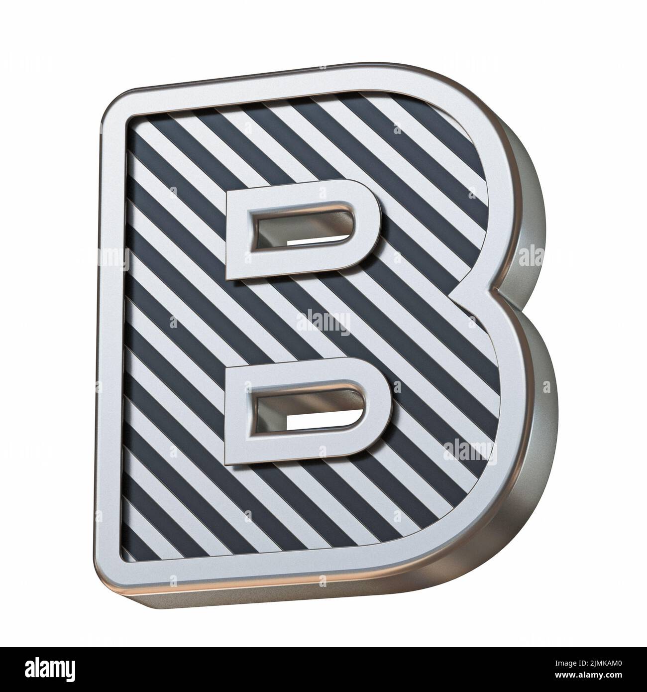 Stainless steel and black stripes font Letter B 3D Stock Photo - Alamy