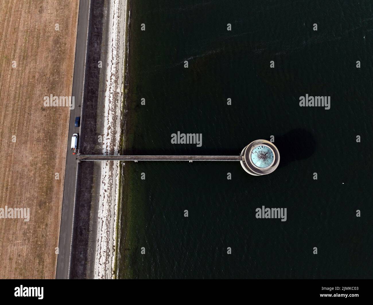 Grafham, UK. 04th Aug, 2022. Water levels are below normal at Grafham