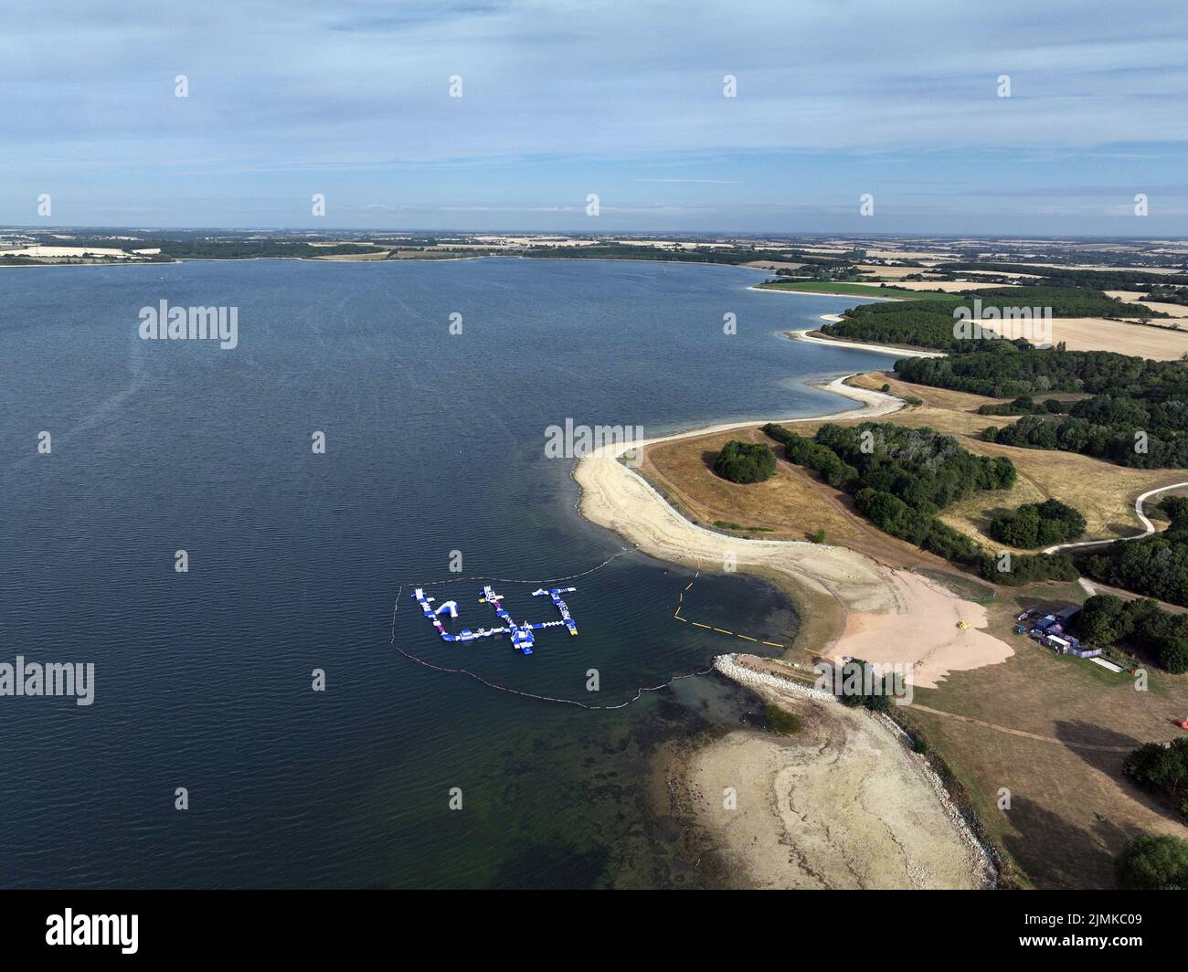 Grafham, UK. 04th Aug, 2022. Water levels are below normal at Grafham