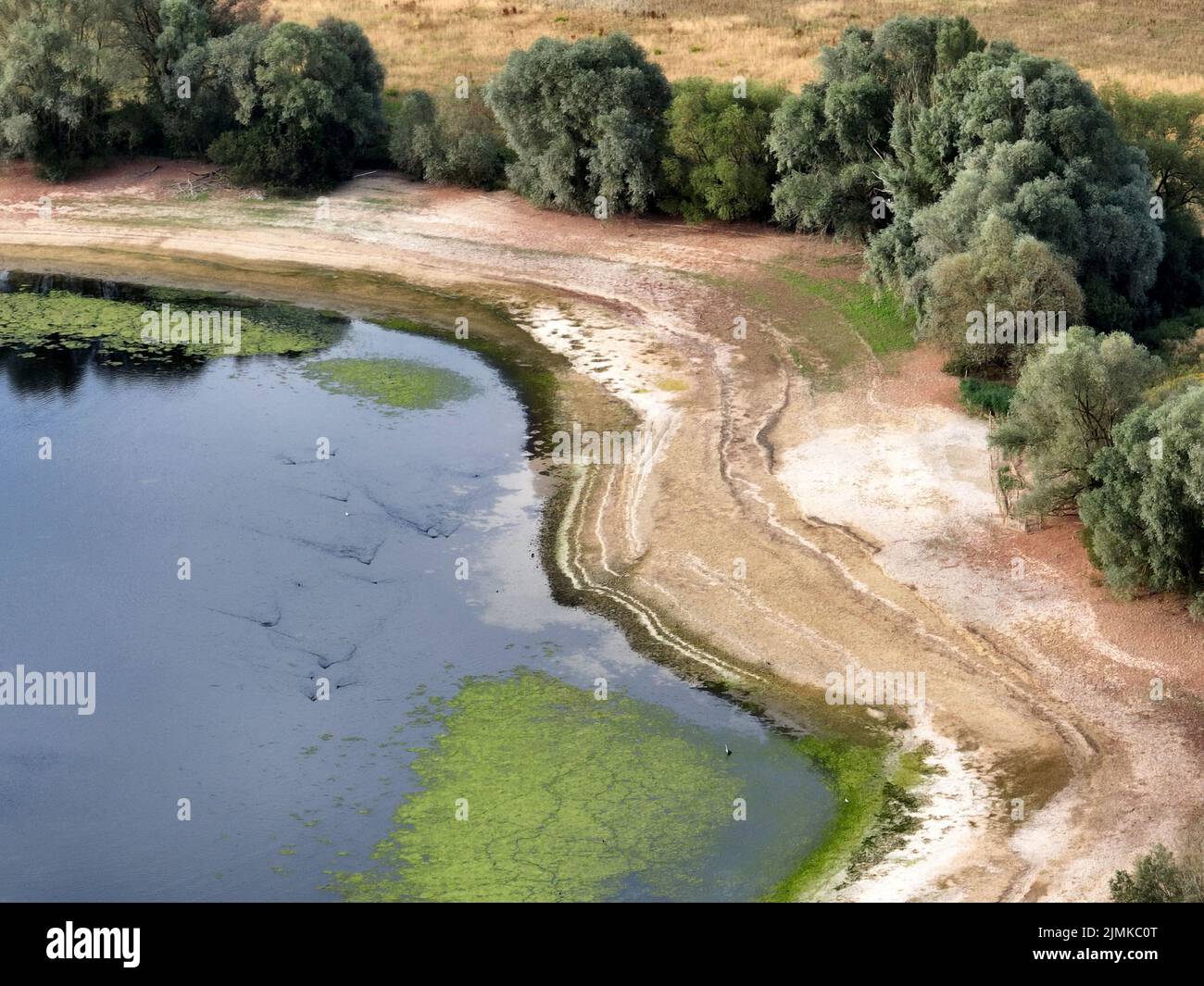 Grafham, UK. 04th Aug, 2022. Water levels are below normal at Grafham