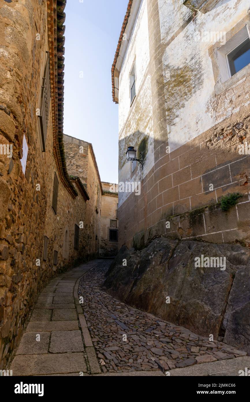 Narrow pedestrian cobblestone hi-res stock photography and images - Alamy