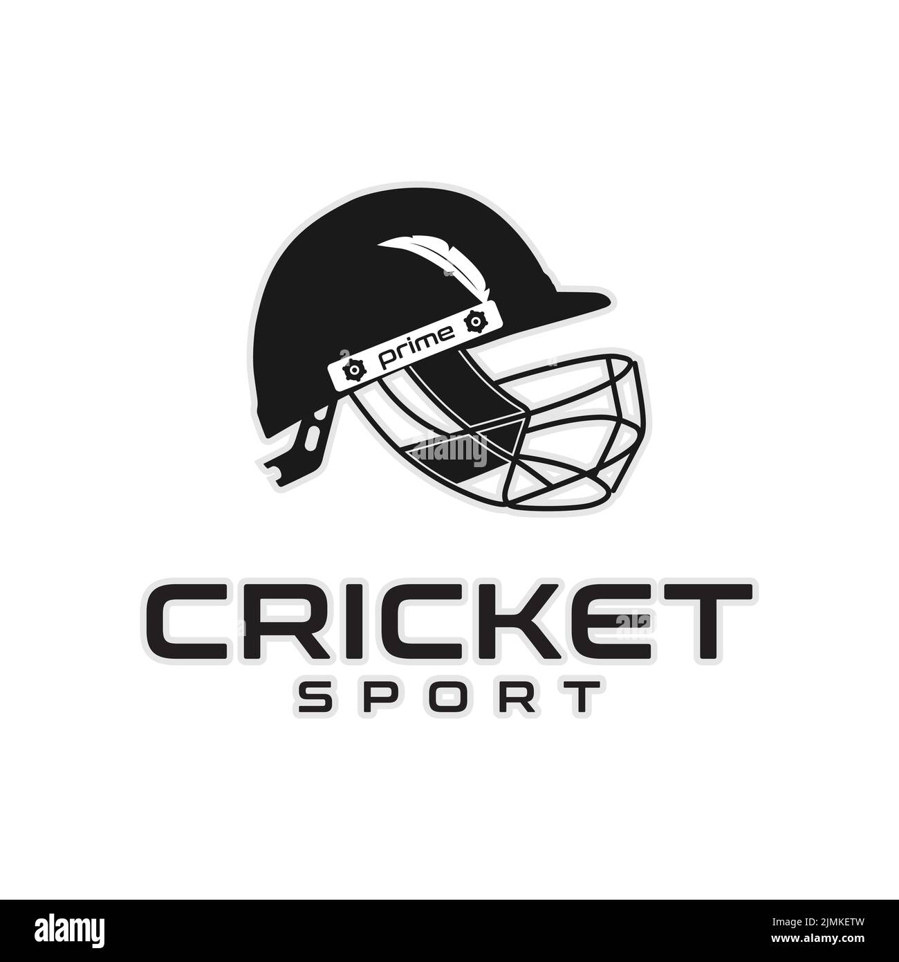 cricket helmet illustration for sports logo design inspiration Stock Vector