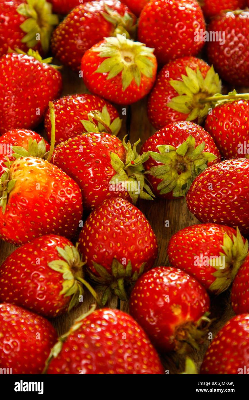 Closeup juicy strawberries hi-res stock photography and images - Alamy