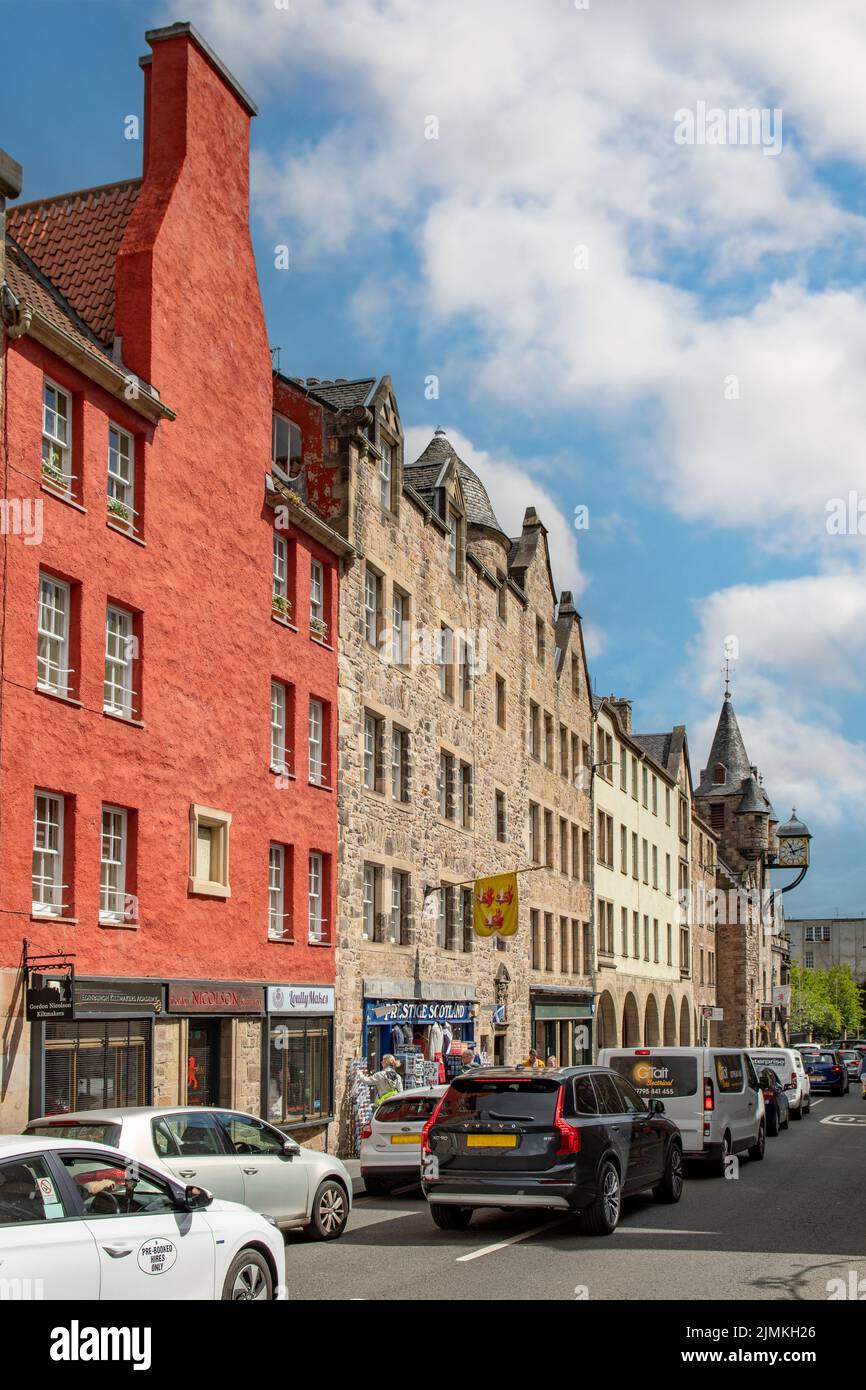 Old Houses on the Royal Mile, Edinburgh, Mid-Lothian, Scotland Stock Photo