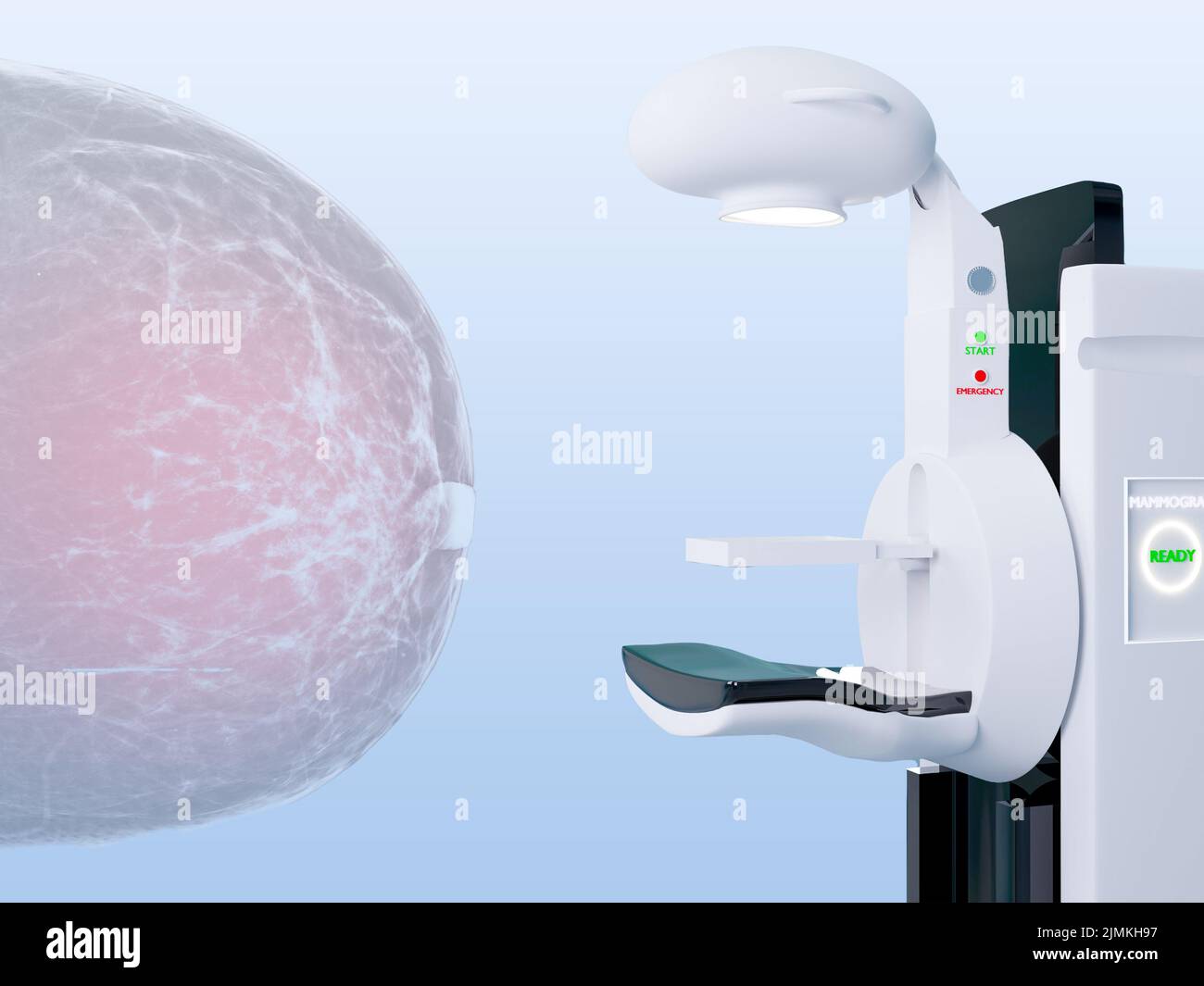 Mammogram device 3D rendering for screening breast cancer in hospital ...