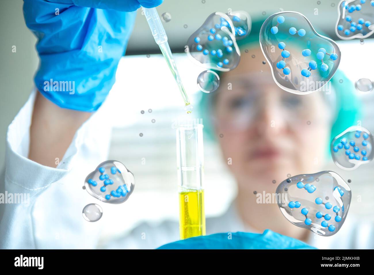 Woman Scholar Liquid Hydrogen H2 Molecule Stock Photo Alamy
