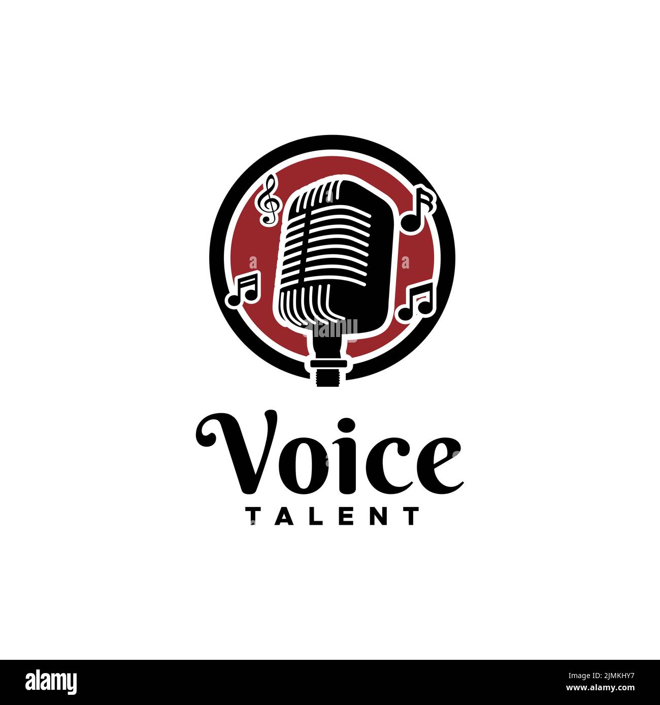 Microphone Mic With Tone Icon For Radio Broadcast Logo, Singing Contest Or Podcast Design Inspiration Stock Vector