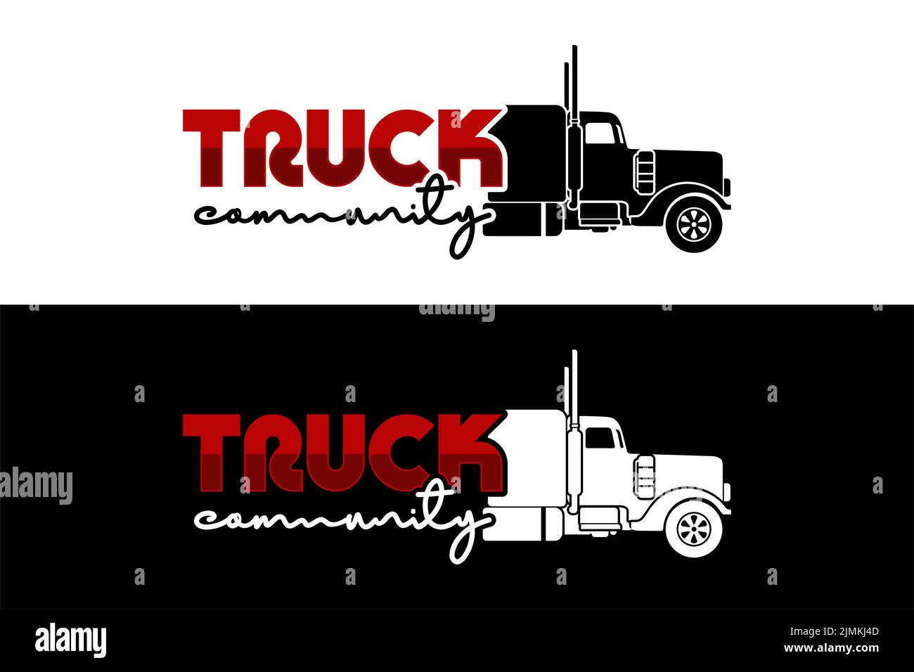 Truck Typography With Truck Head Lory Logo Design Inspiration Stock Vector