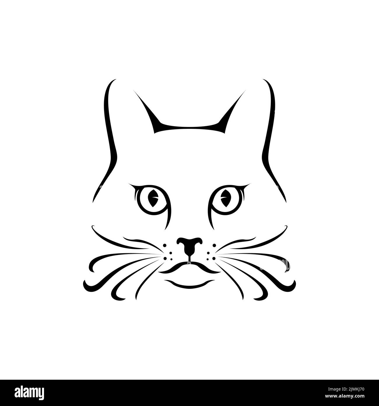 cat face line drawing