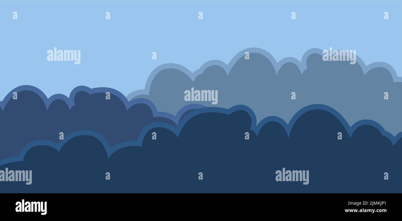 Cloudy Clouds Background For Sad Mood Stock Vector