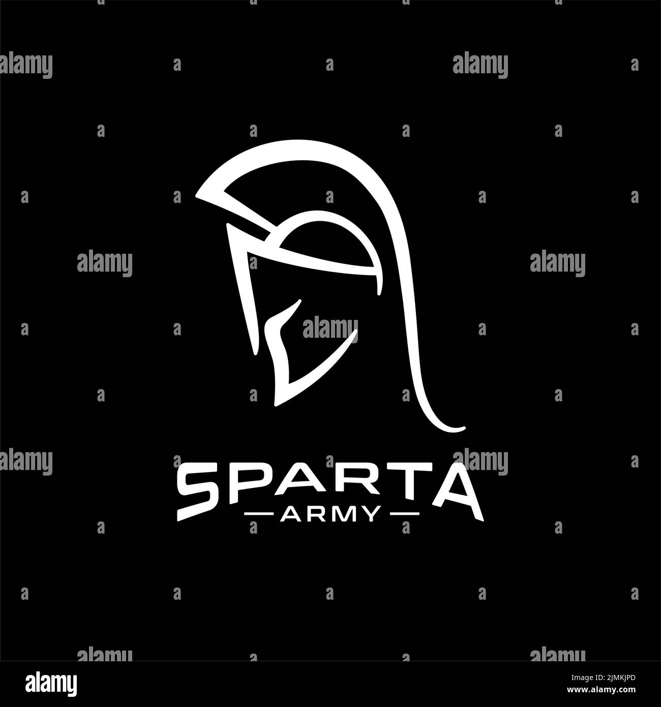 Simple Minimalist Ancient Roman Spartan Helmet Logo Stock Vector