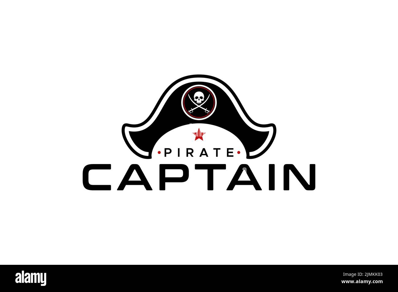 Pirate Captain Hat With Skull And Sword Icon For Pirate Logo Stock Vector