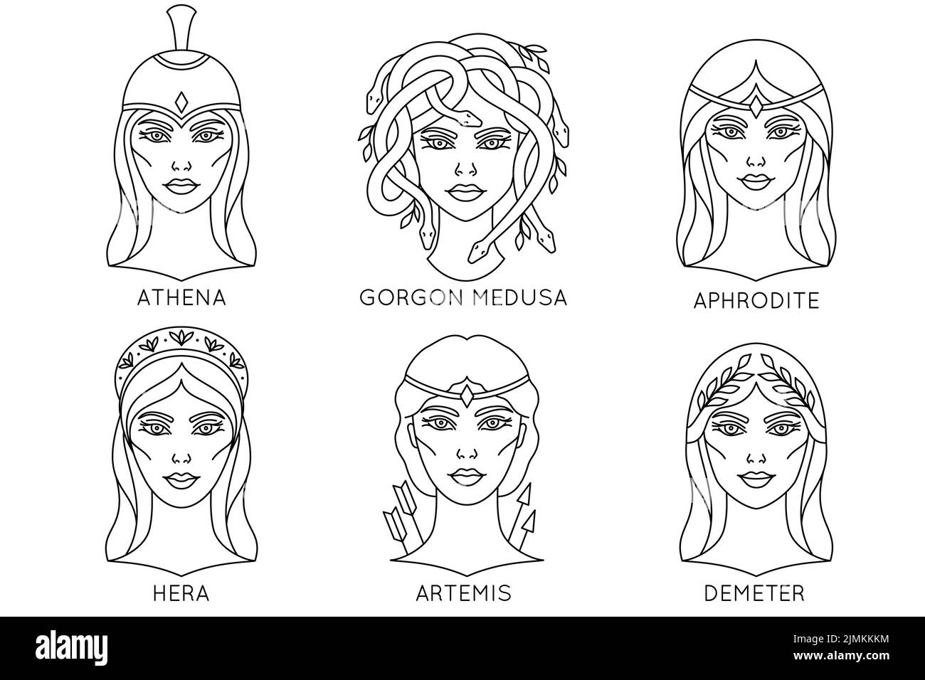 Collection of greek goddess Stock Vector