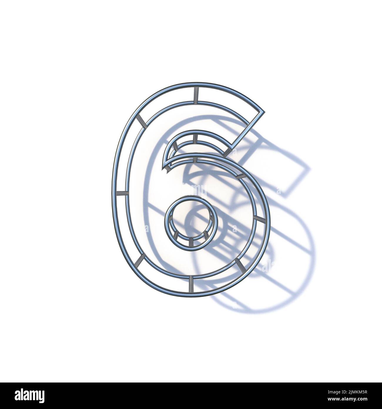 Steel wire frame font Number 6 SIX 3D Stock Photo Alamy