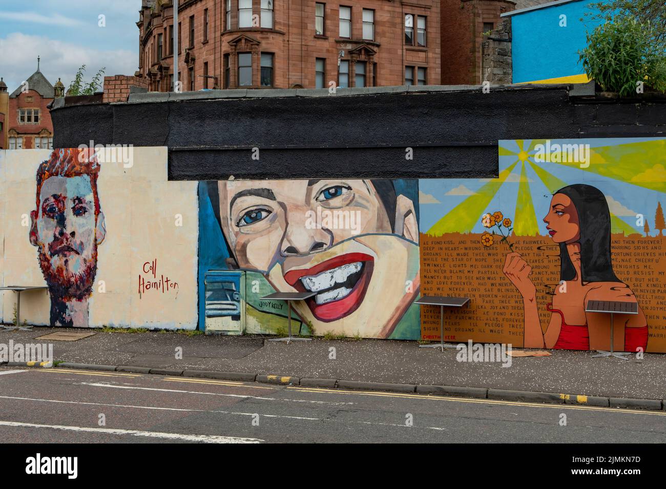Clutha Portraits Street Art, Clyde Street, Glasgow, Scotland Stock Photo
