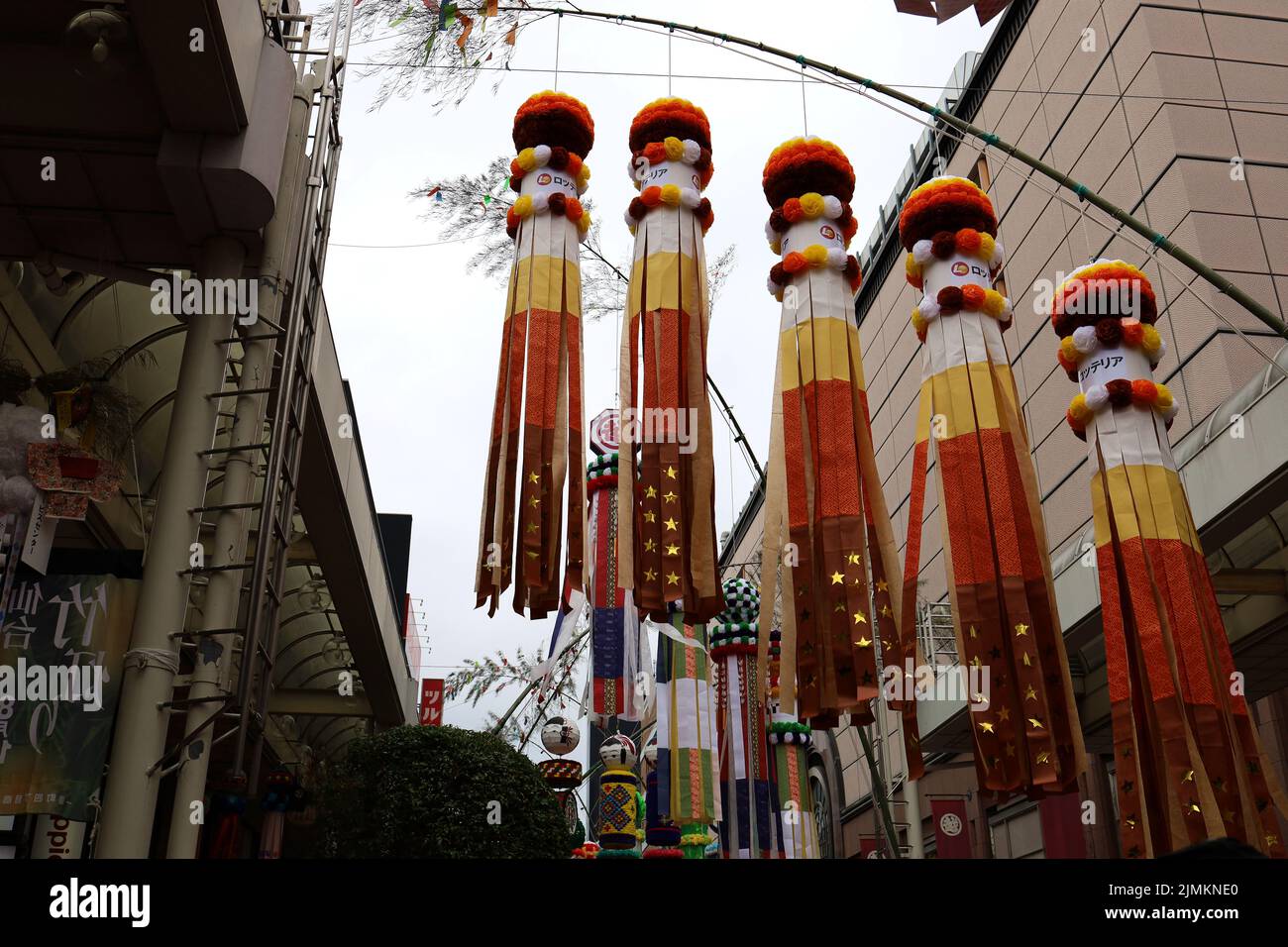Sendai, Miyagi, Japan, August 7, 2022.Sendai Tanabata Festival at Ichibancho Shopping Street. Stock Photo