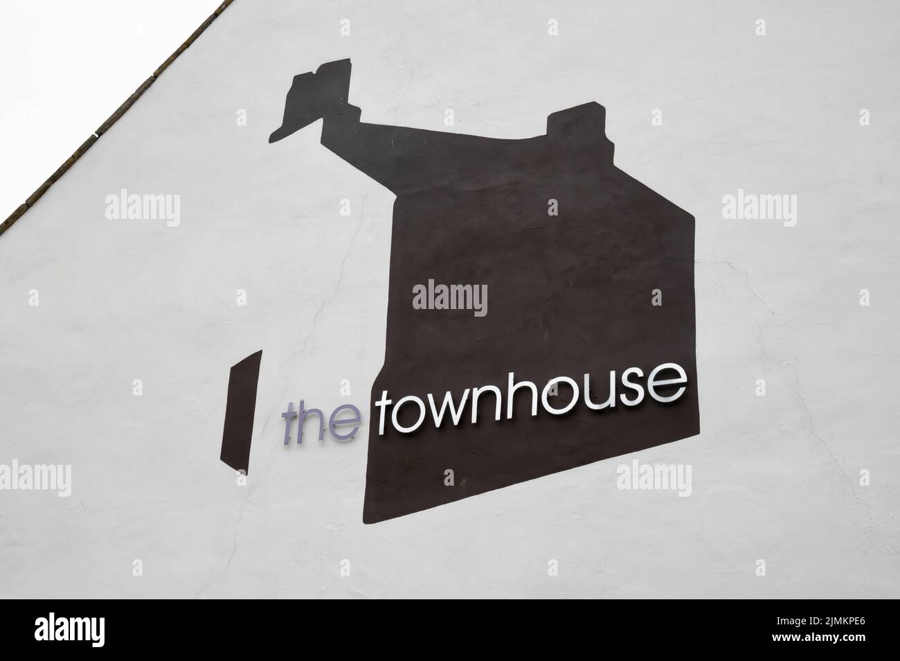 Beaumaris, UK- July 8, 2022: The sign for The Townhouse hotel in Beaumaris on the island of Anglesey Wales Stock Photo