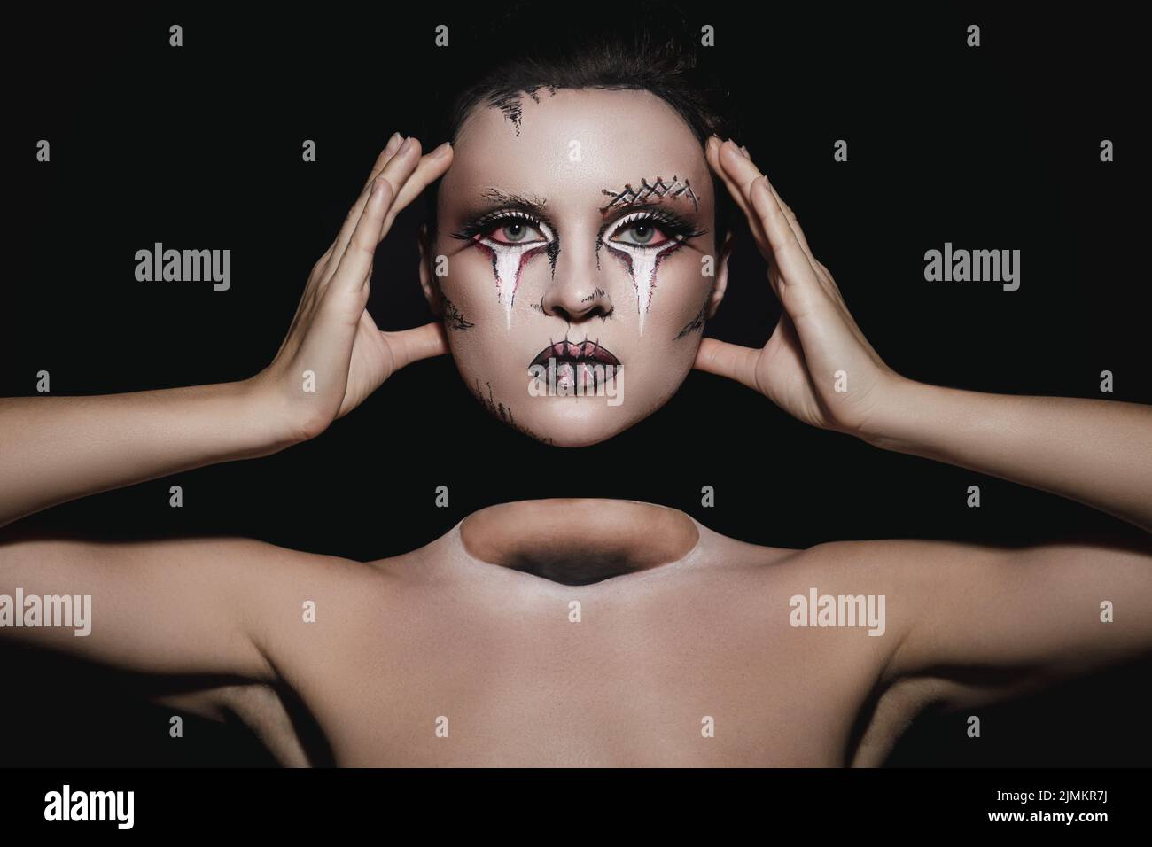 Creative image for Halloween - Dead woman without head Stock Photo