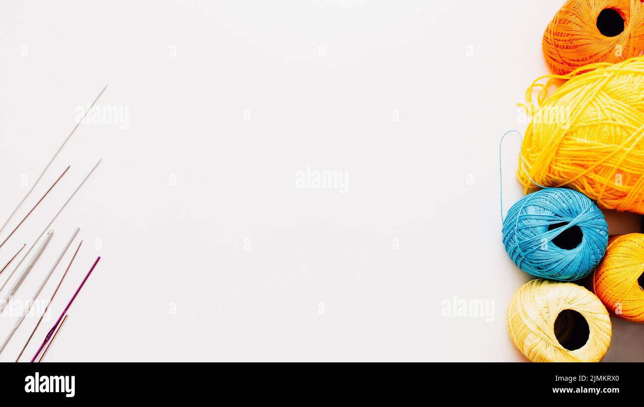 creative handiwork knitting hobby leisure threads Stock Photo
