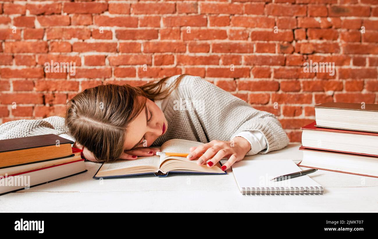 stressful exam period knowledge education learning Stock Photo