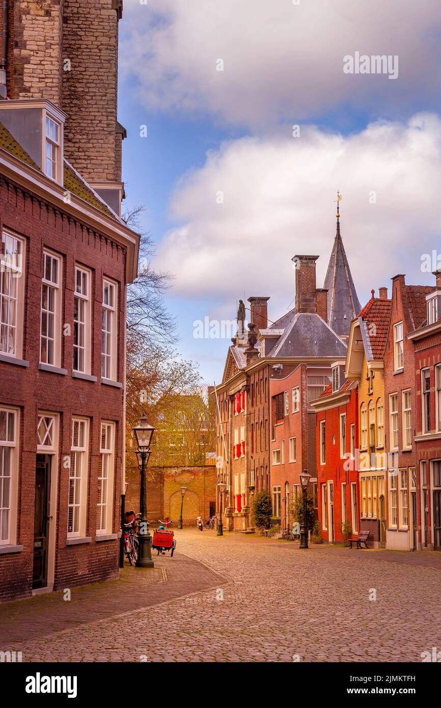 Traditional houses view in Leiden, Netherlands Stock Photo Alamy