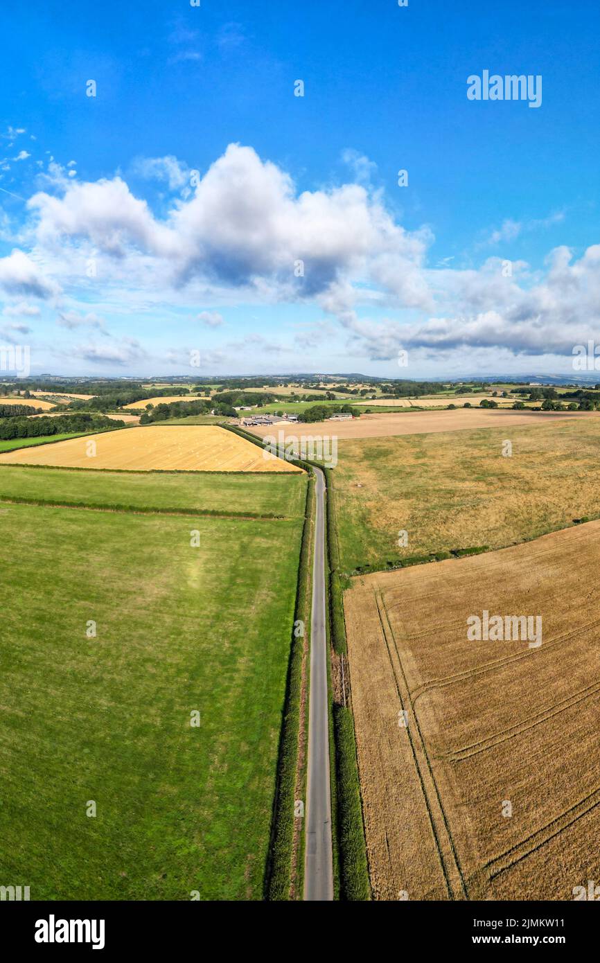 Leeds, UK. 7th August, 2022. UK Weather - Bright sunny weather over Eccup in North Leeds as temperature begins to rise in West Yorkshire. Credit: Bradley Taylor / Alamy Stock Photo