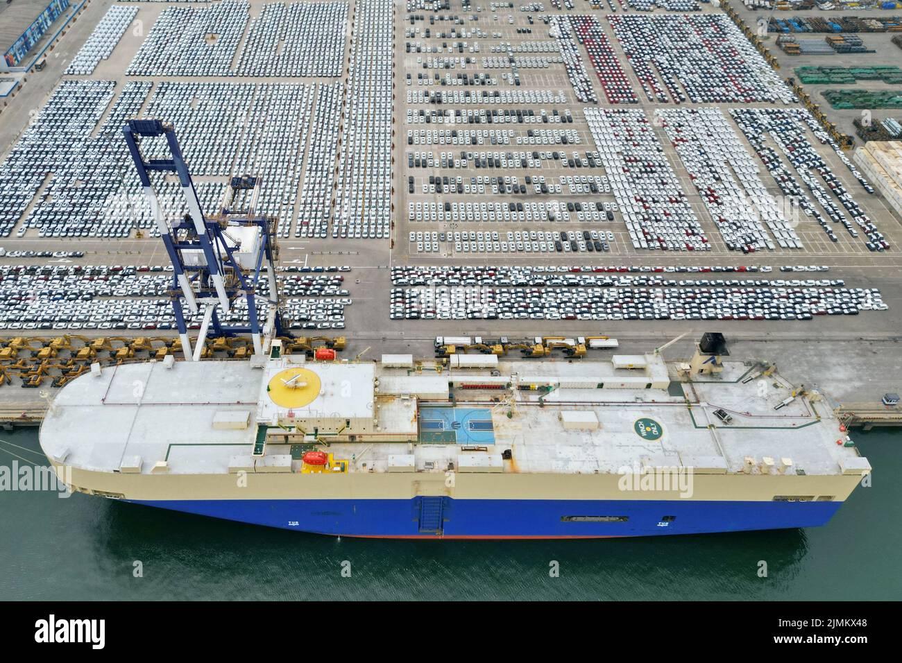 Yantai china august 7 2022 a large number of export commercial