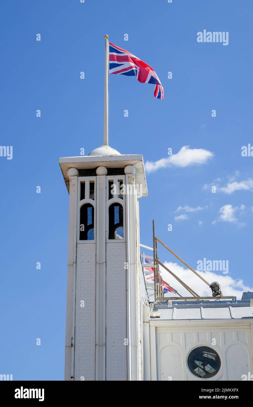Brighton, East Sussex, UK - August 5, 2022 : View of a tower on the pier  in Brighton on August 5, 2022. Stock Photo