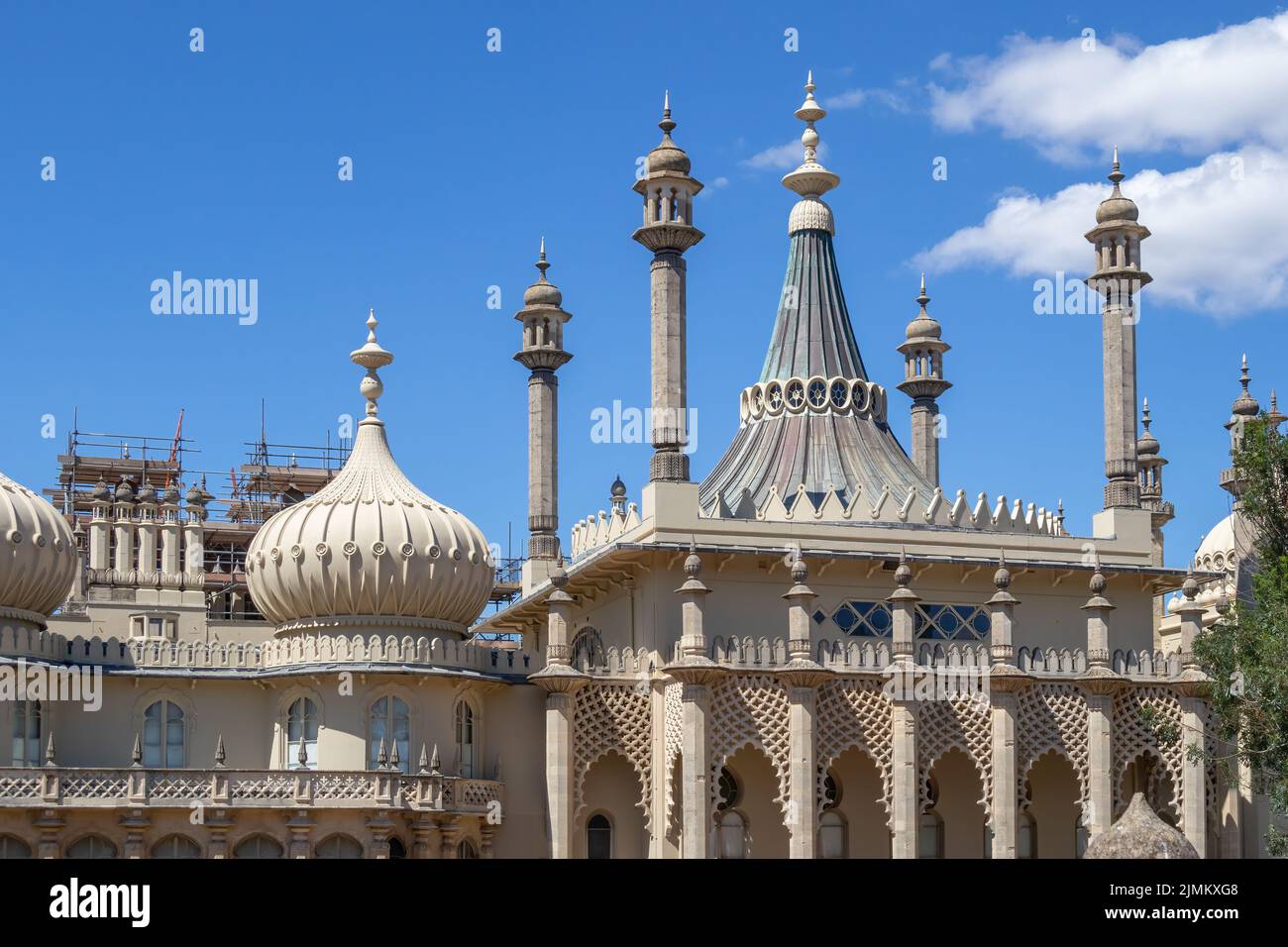 BRIGHTON, SUSSEX, UK - AUGUST 5 : View of the Royal Pavilion in Brighton Sussex on August 5, 2022 Stock Photo