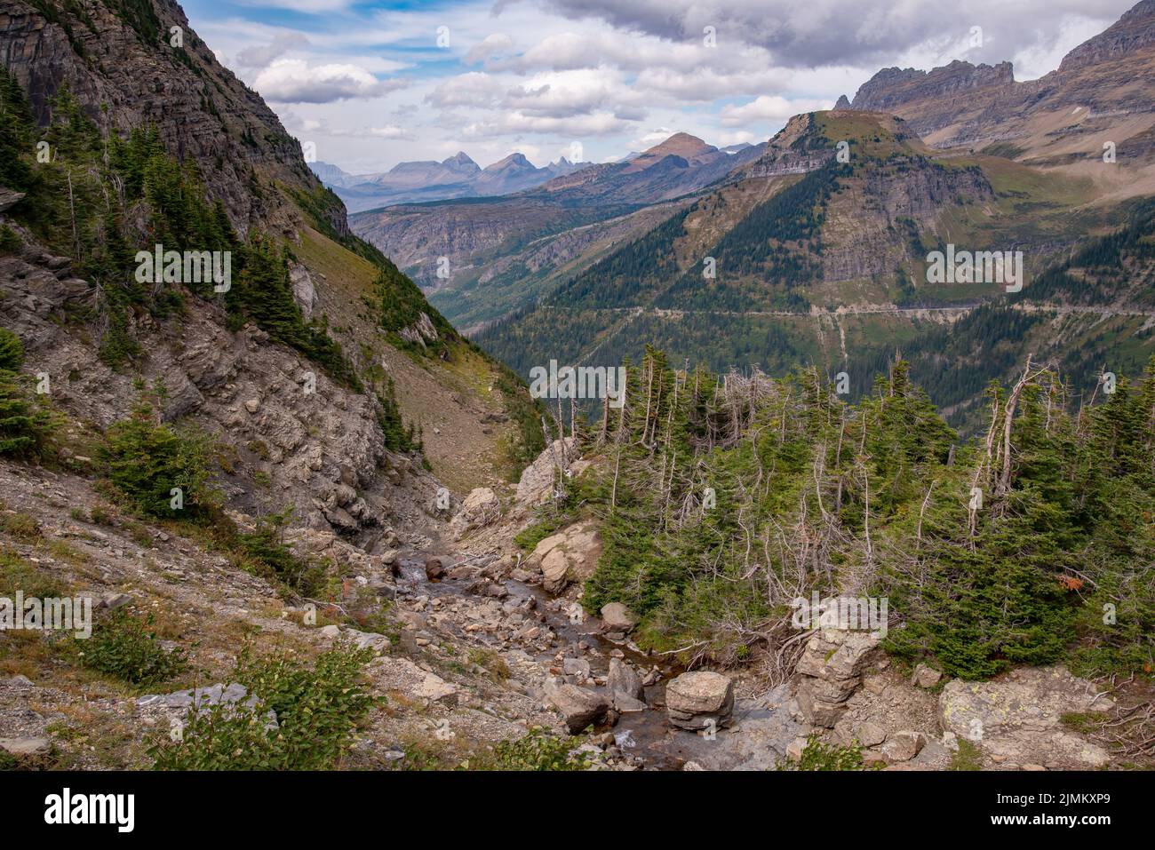 Wild country in Glacier National Park Stock Photo
