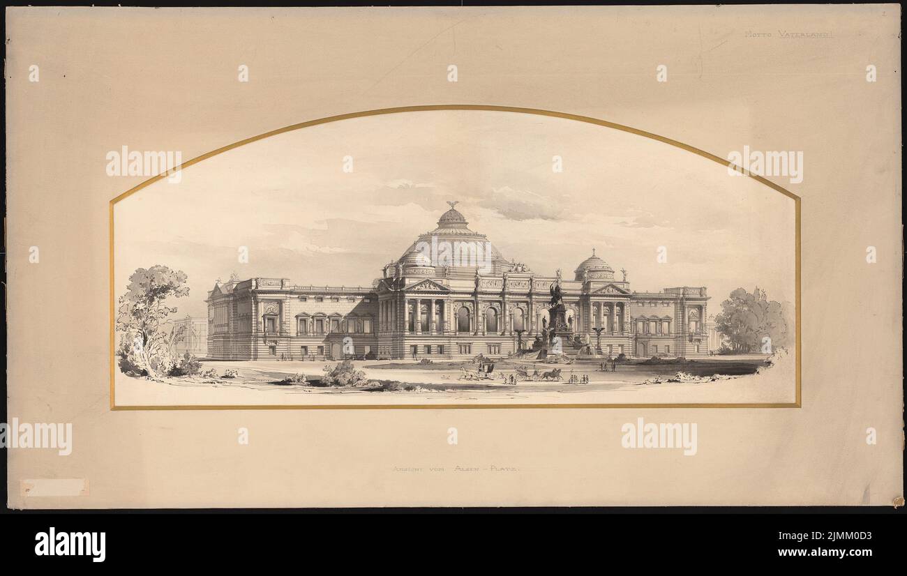 Schupmann Ludwig (1851-1920), Reichstag, Berlin (1882): Perspective view from the Alsenplatz. Material/technology N.N. recorded, 62.3 x 110 cm (including scan edges) Stock Photo