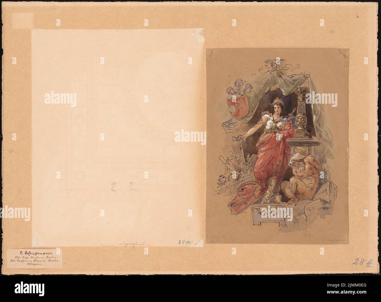 Schupmann Ludwig (1851-1920), Allegory (1877): View. Material/technology N.N. recorded, 42.2 x 58.2 cm (including scan edges) Stock Photo
