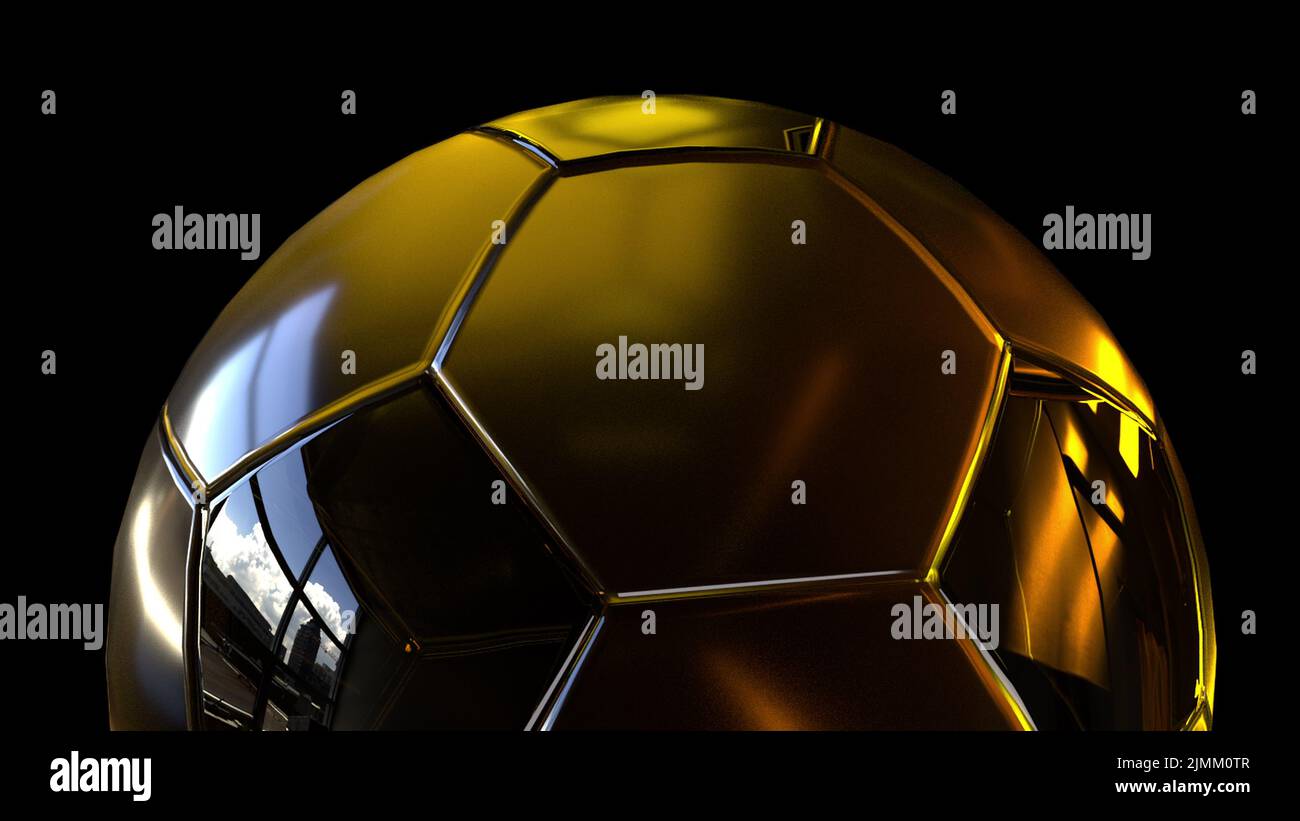 Gold soccer ball Stock Photo