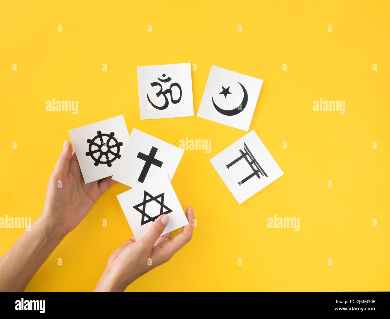 top-view-assortment-religious-symbols-stock-photo-alamy